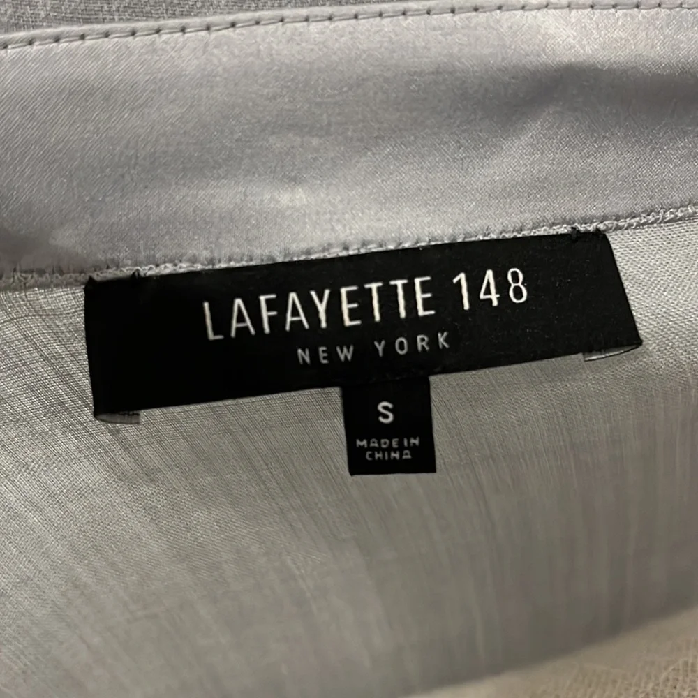 LAFAYETTE 148 New York Andra Semi Sheer Oversized Button Down Shirt- Size S - Picture 7 of 14